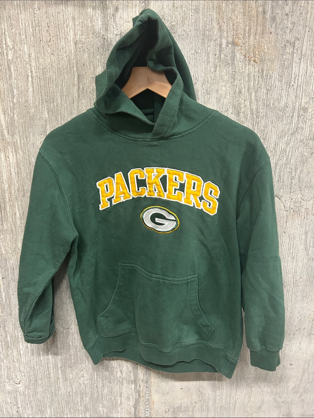 NFL Green Packers Crewneck Hoodie with Yellow Lettering